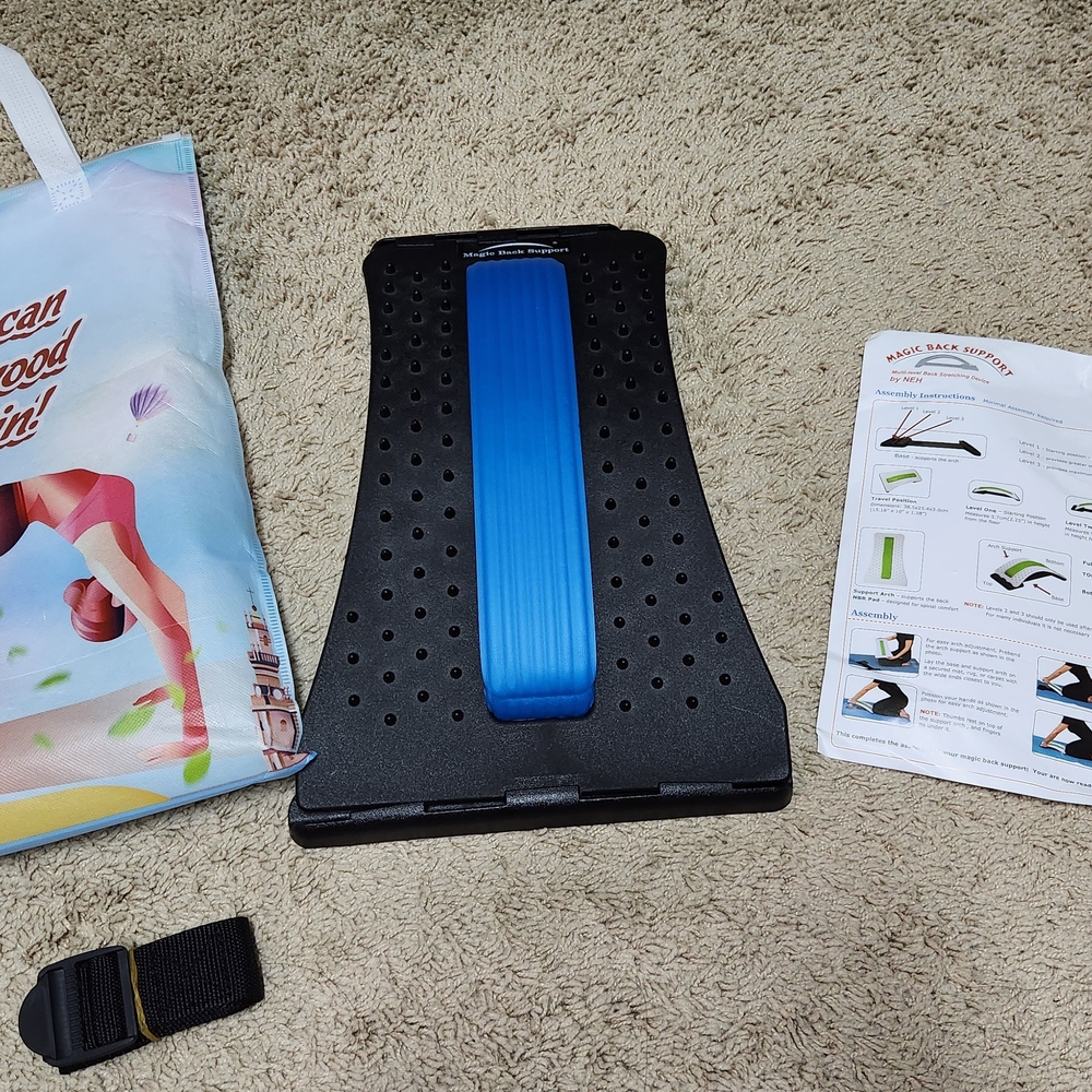 Back Stretcher with Blue and Black Design